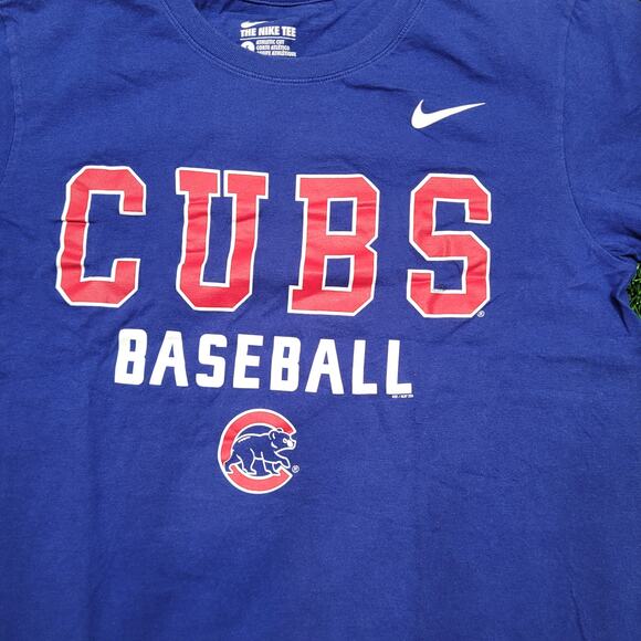 The Nike Tee Chicago Cubs Athletic Cut T-Shirt Mens Small MLB Baseball - Picture 2 of 4